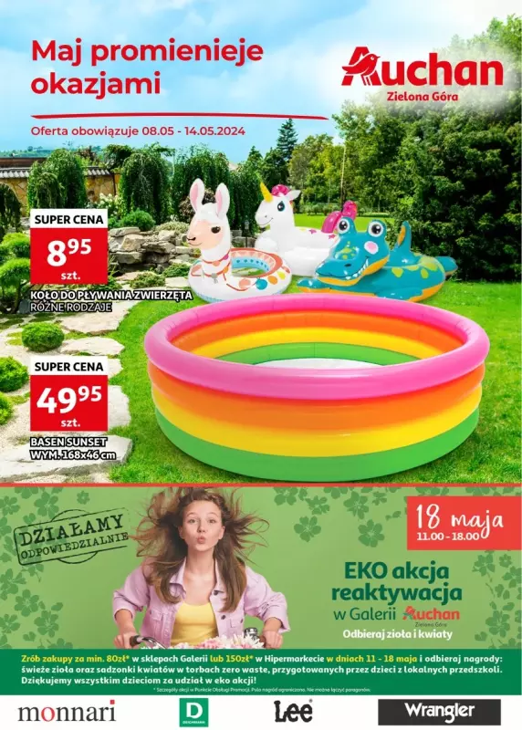 Auchan - gazetka promocyjna Gazetka Zielona Góra od środy 08.05 do wtorku 14.05