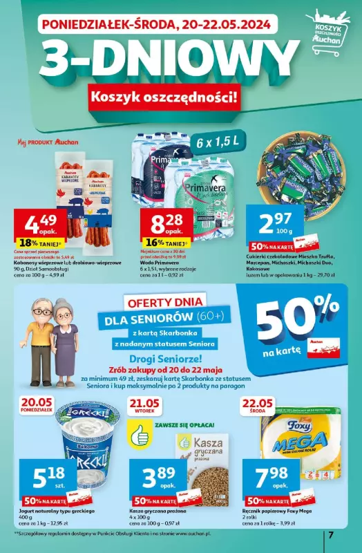 Auchan - gazetka promocyjna Koszyk Oszczędności Hipermarket od czwartku 16.05 do środy 22.05 - strona 7