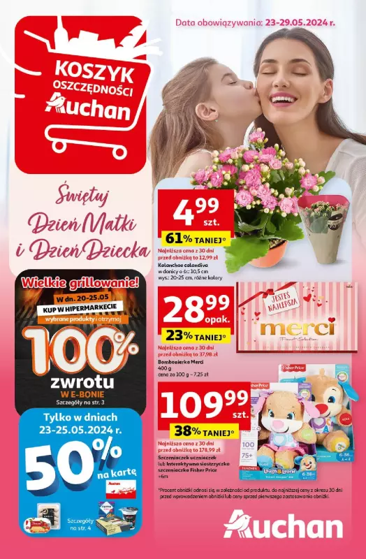 Auchan - gazetka promocyjna Świętuj Dzień Matki i Dzień Dziecka Hipermarket od czwartku 23.05 do środy 29.05