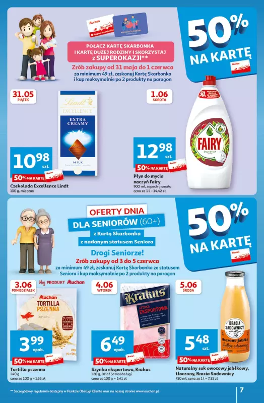 Auchan - gazetka promocyjna CENY W DÓŁ Hipermarket od piątku 31.05 do środy 05.06 - strona 7