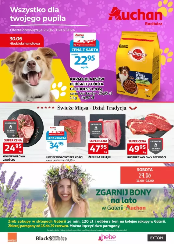 Auchan - gazetka promocyjna Gazetka Racibórz I Wszystko dla Twojego pupila od środy 26.06 do wtorku 02.07