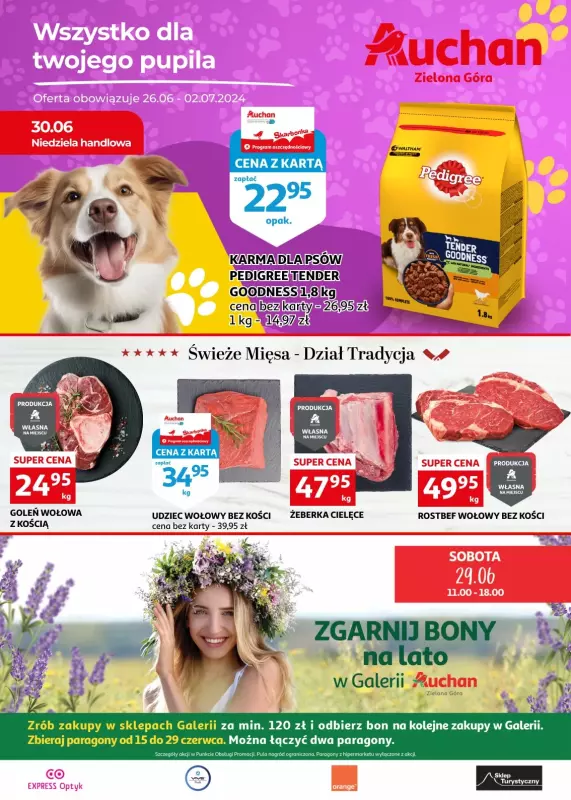 Auchan - gazetka promocyjna Gazetka Zielona Góra I Wszystko dla Twojego pupila od środy 26.06 do wtorku 02.07