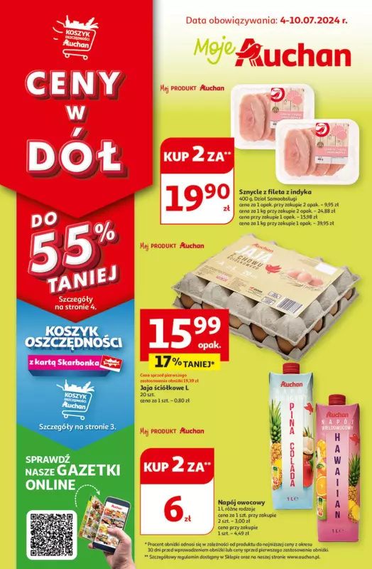 Auchan - gazetka promocyjna CENY W DÓŁ Moje Auchan od czwartku 04.07 do środy 10.07
