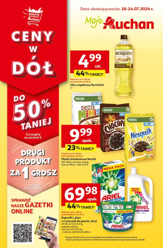 Auchan - gazetka promocyjna CENY W DÓŁ Moje Auchan od czwartku 18.07 do środy 24.07