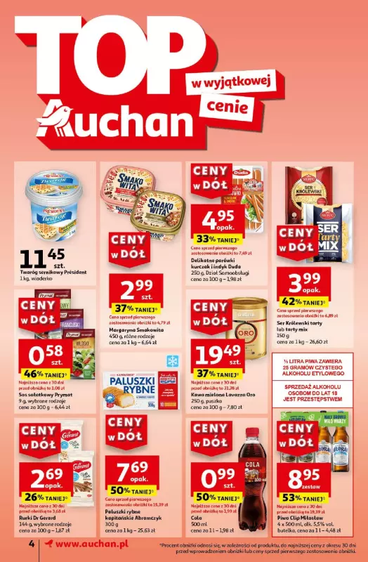 Auchan - gazetka promocyjna CENY W DÓŁ Supermarket od czwartku 25.07 do środy 31.07 - strona 4