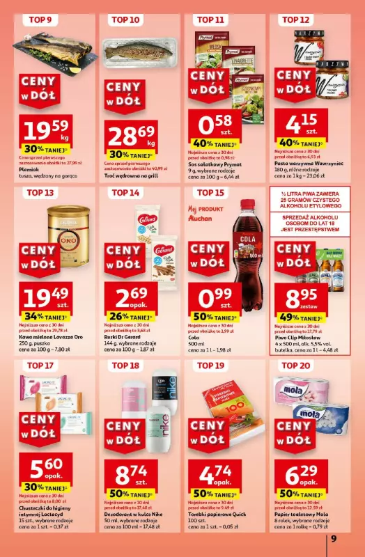 Auchan - gazetka promocyjna CENY W DÓŁ Hipermarket od czwartku 25.07 do środy 31.07 - strona 9