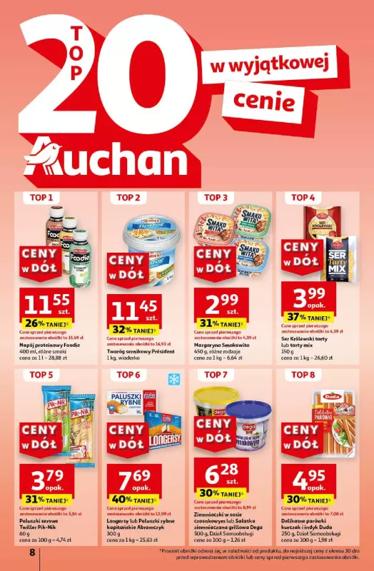 Auchan - gazetka promocyjna CENY W DÓŁ Hipermarket od czwartku 25.07 do środy 31.07 - strona 8