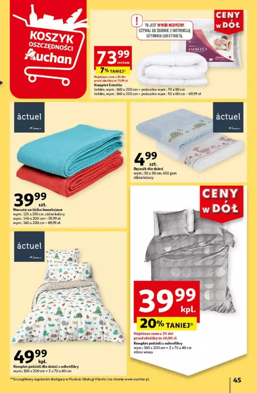 Auchan - gazetka promocyjna CENY W DÓŁ Hipermarket od czwartku 25.07 do środy 31.07 - strona 45