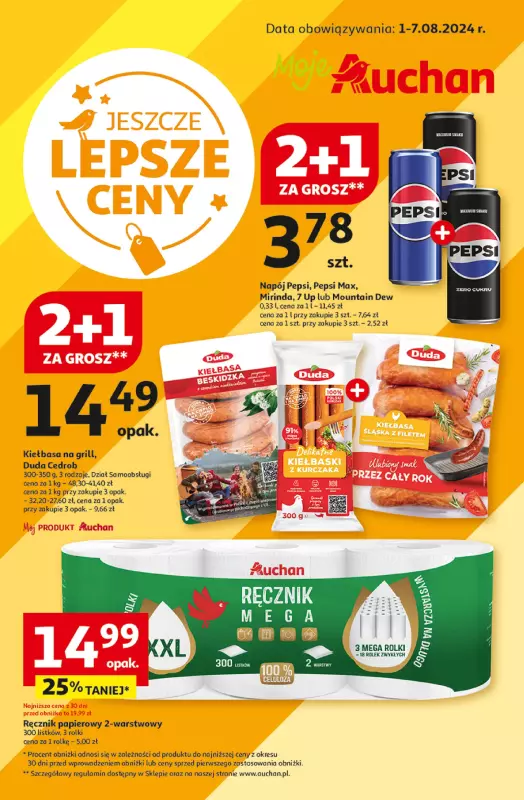 Auchan - gazetka promocyjna Gazetka Jeszcze lepsze ceny Moje Auchan od czwartku 01.08 do środy 07.08