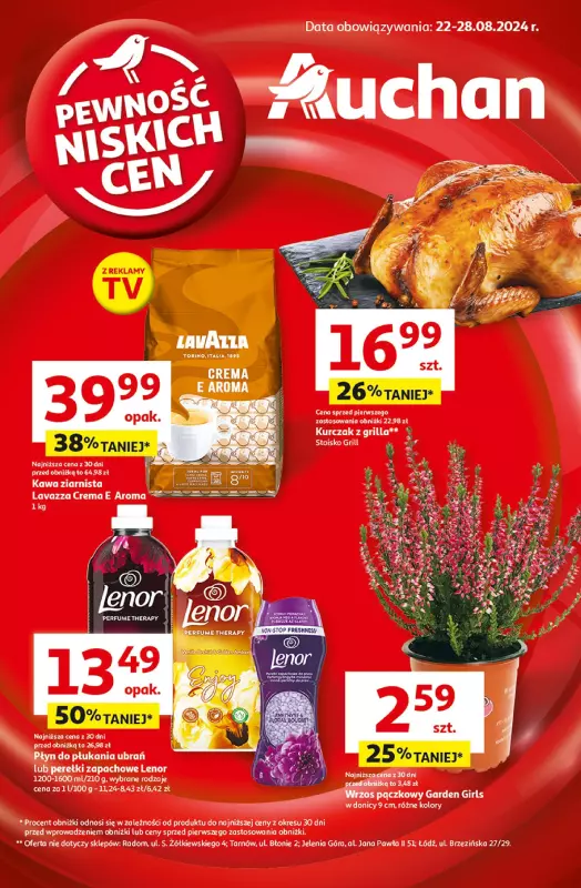 Auchan - gazetka promocyjna Pewność Niskich Cen Hipermarket od czwartku 22.08 do środy 28.08