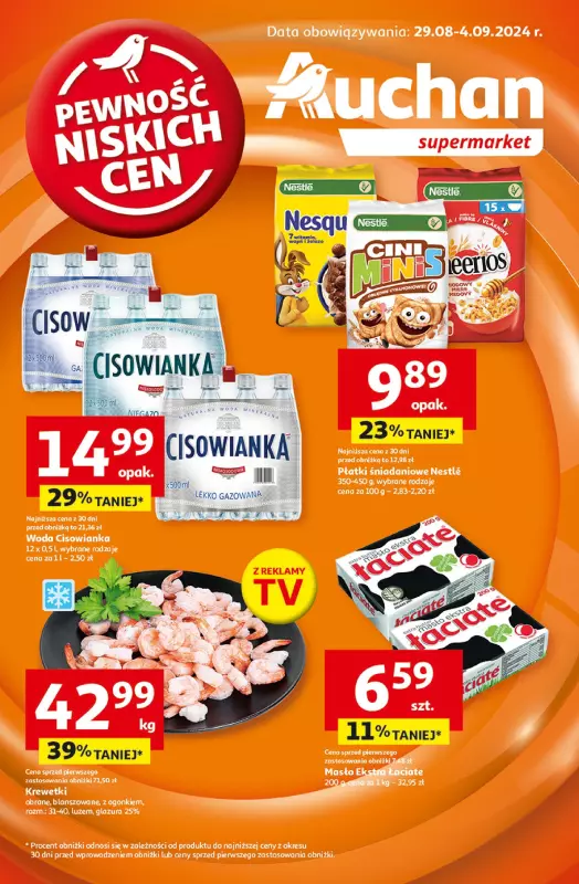 Auchan - gazetka promocyjna Pewność Niskich Cen Supermarket od czwartku 29.08 do środy 04.09