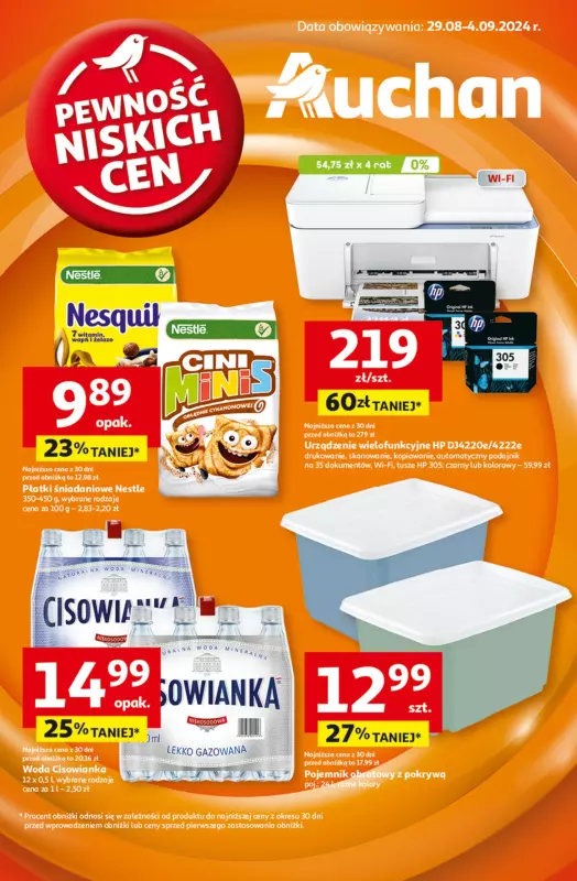 Auchan - gazetka promocyjna Pewność Niskich Cen Hipermarket od czwartku 29.08 do środy 04.09