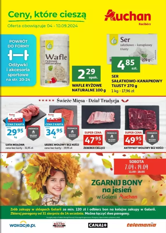 Auchan - gazetka promocyjna Ceny, które cieszą, Racibórz od środy 04.09 do wtorku 10.09