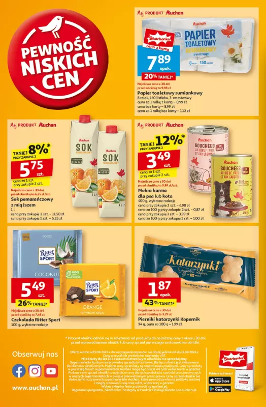 Auchan - gazetka promocyjna Pewność Niskich Cen Moje Auchan  do środy 11.09 - strona 10