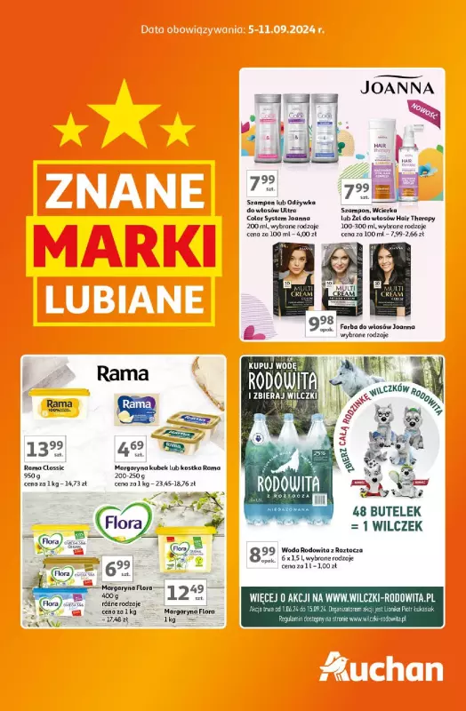 Auchan - gazetka promocyjna Znane Marki Lubiane Hipermarket  do środy 11.09