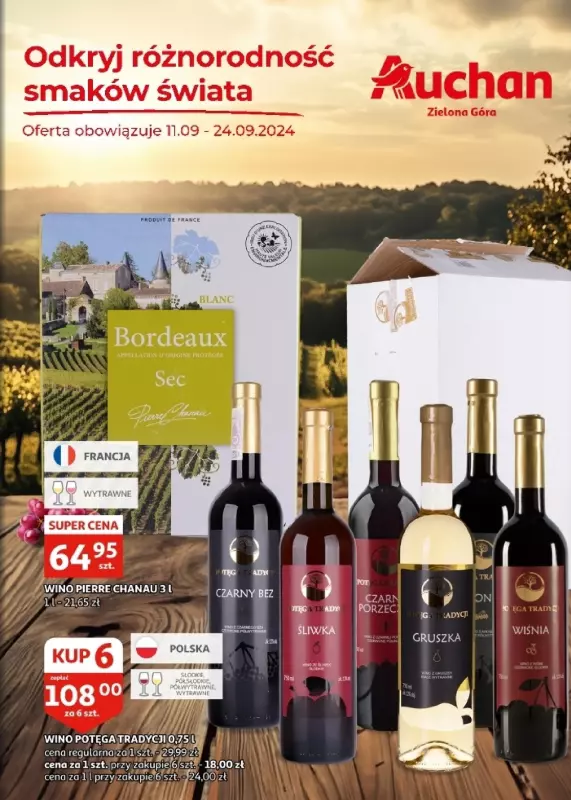 Auchan - gazetka promocyjna Gazetka alkoholowa Zielona Góra od środy 11.09 do wtorku 24.09