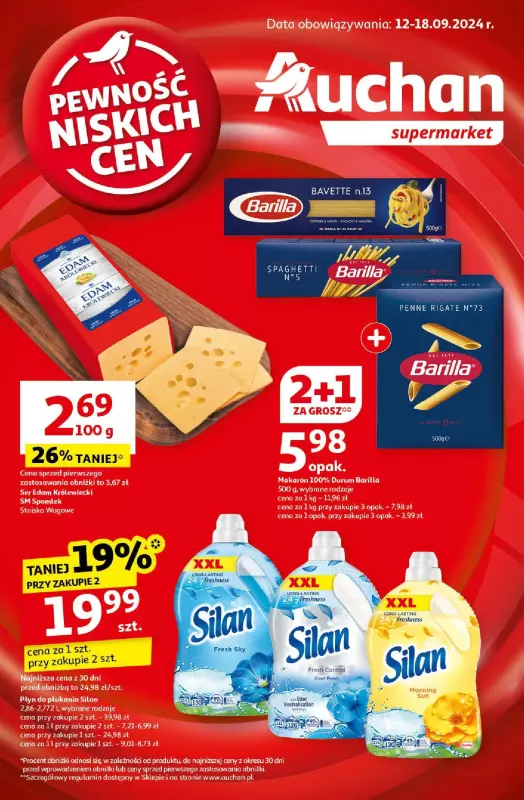 Auchan - gazetka promocyjna Pewność Niskich Cen Supermarket  do środy 18.09