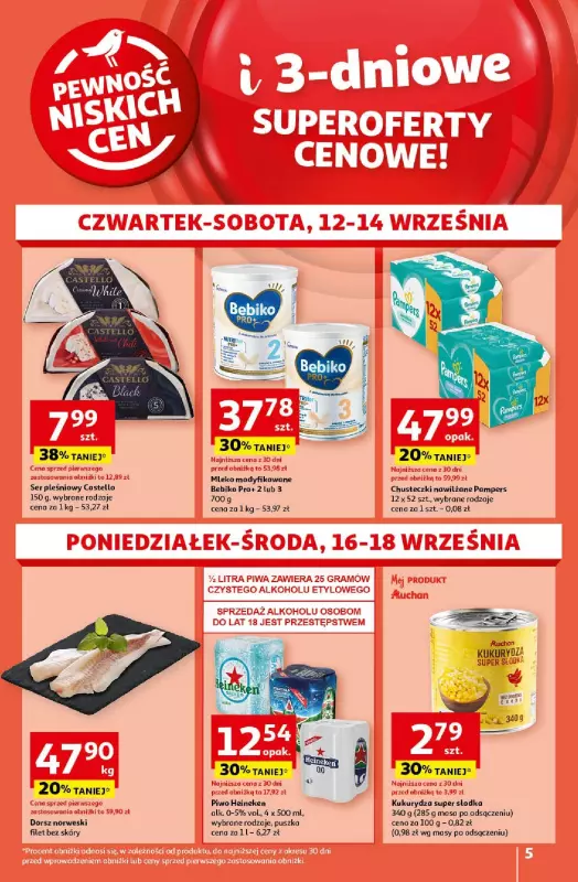 Auchan - gazetka promocyjna Pewność Niskich Cen Hipermarket  do środy 18.09 - strona 5