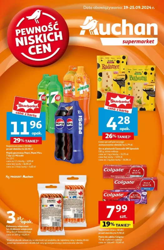 Auchan - gazetka promocyjna Pewność Niskich Cen Supermarket  do środy 25.09