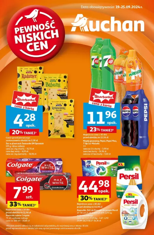 Auchan - gazetka promocyjna Gazetka Pewność Niskich Cen Hipermarket Auchan  do środy 25.09