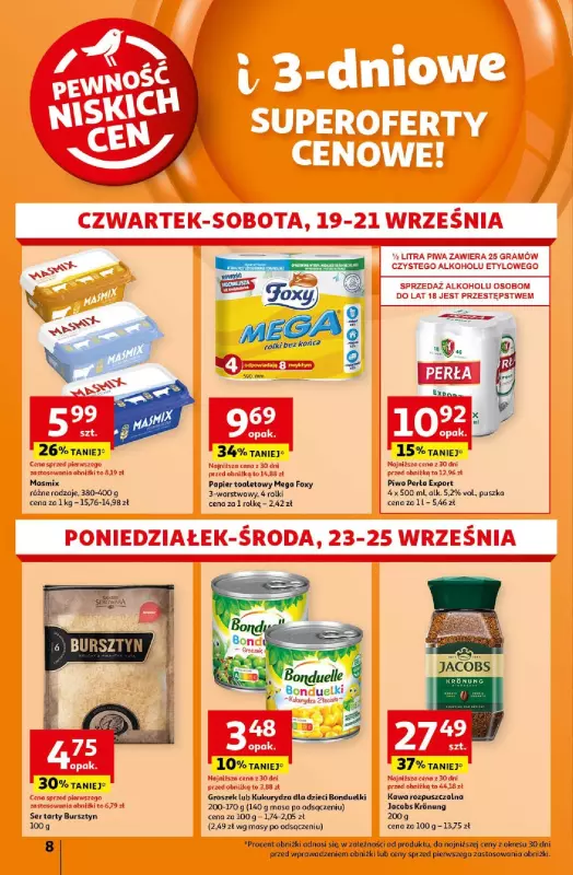 Auchan - gazetka promocyjna Gazetka Pewność Niskich Cen Hipermarket Auchan  do środy 25.09 - strona 8