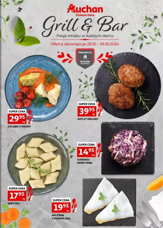 Auchan - gazetka promocyjna Zielona Góra: GRILL & BAR od środy 25.09 do niedzieli 29.09