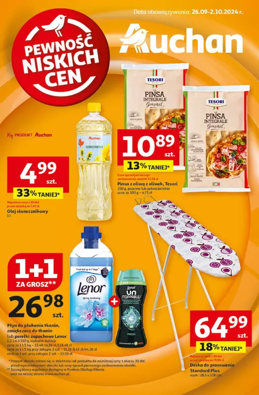 Auchan - gazetka promocyjna Gazetka Pewność Niskich Cen Hipermarket Auchan od czwartku 26.09 do środy 02.10