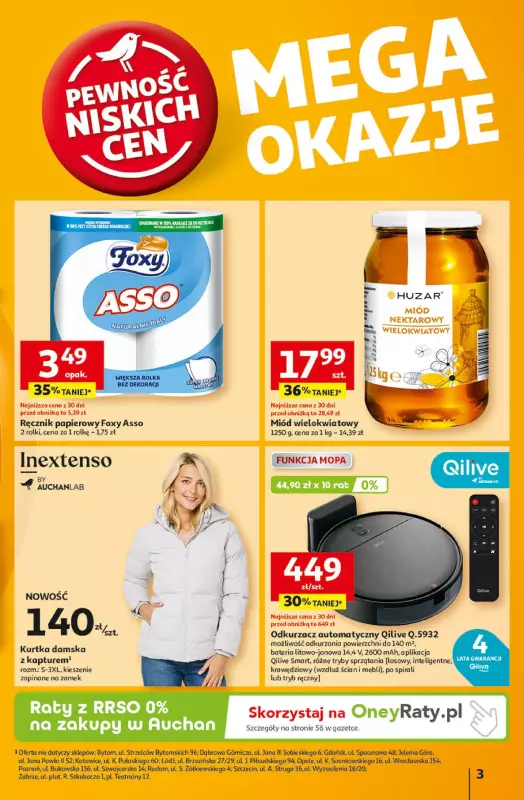 Auchan - gazetka promocyjna Gazetka Pewność Niskich Cen Hipermarket Auchan  do środy 02.10 - strona 3