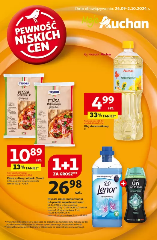 Auchan - gazetka promocyjna Gazetka Pewność Niskich Cen Moje Auchan od czwartku 26.09 do środy 02.10