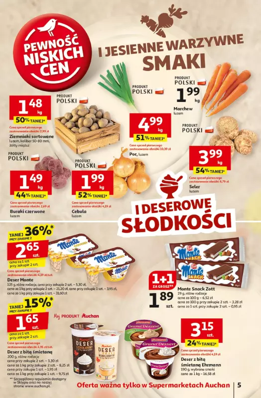 Auchan - gazetka promocyjna Pewność Niskich Cen Supermarket  do środy 09.10 - strona 5