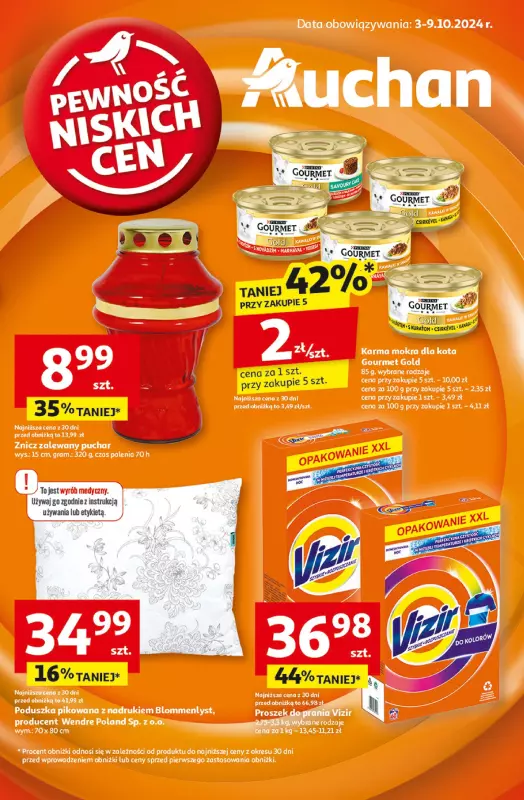 Auchan - gazetka promocyjna Pewność Niskich Cen Hipermarket  do środy 09.10