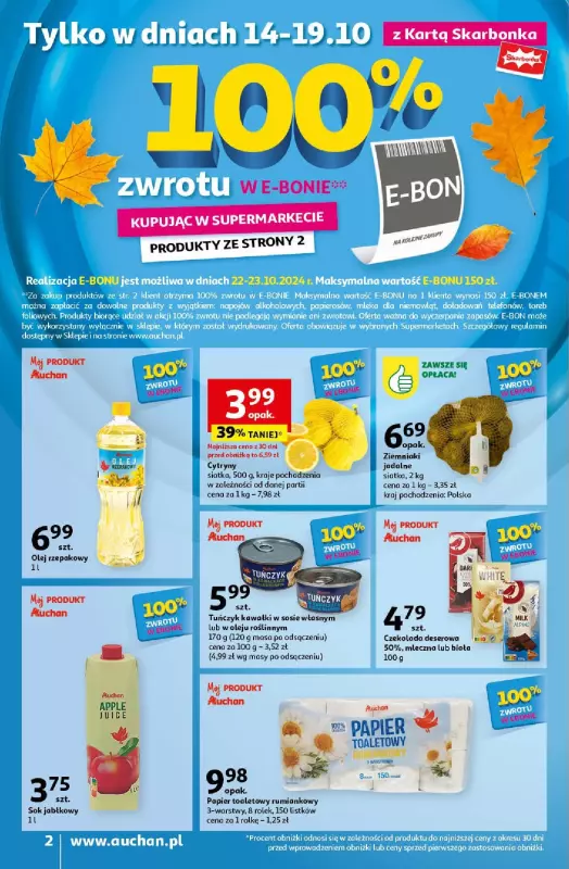 Auchan - gazetka promocyjna Gazetka Pewność Niskich Cen Moje Auchan  do środy 16.10 - strona 2