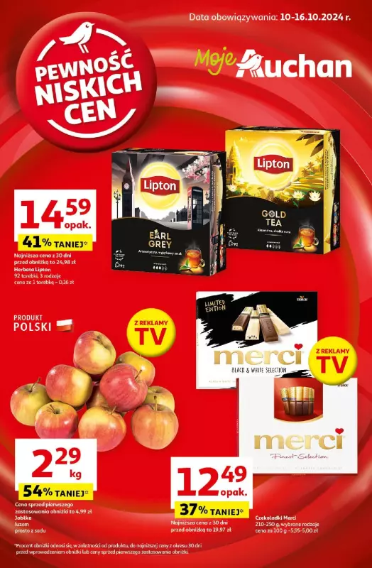 Auchan - gazetka promocyjna Gazetka Pewność Niskich Cen Moje Auchan od czwartku 10.10 do środy 16.10