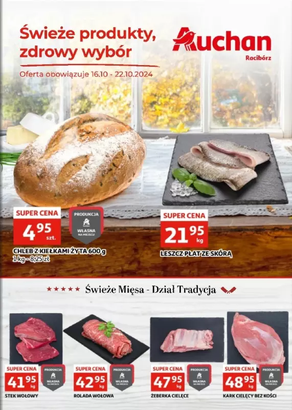 Auchan - gazetka promocyjna Gazetka Racibórz od środy 16.10 do wtorku 22.10