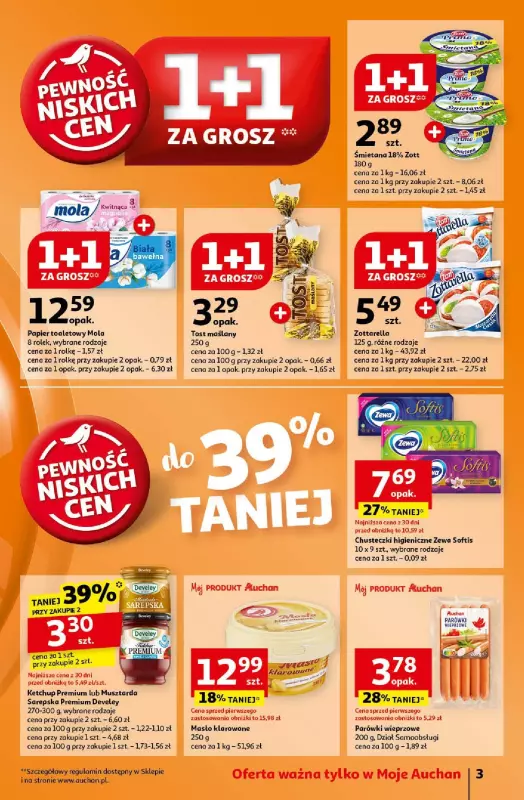 Auchan - gazetka promocyjna Gazetka Pewność Niskich Cen Moje Auchan  do środy 23.10 - strona 3