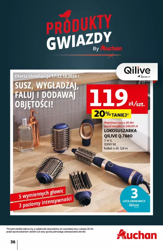 Auchan - gazetka promocyjna Gazetka Pewność Niskich Cen Hipermarket Auchan  do środy 23.10 - strona 44