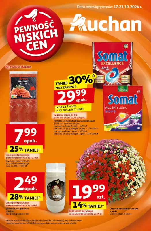 Auchan - gazetka promocyjna Gazetka Pewność Niskich Cen Hipermarket Auchan  do środy 23.10