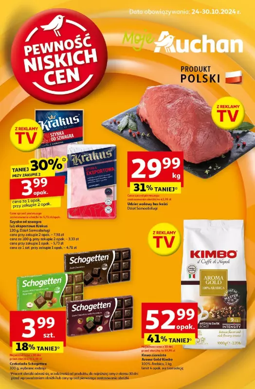 Auchan - gazetka promocyjna Gazetka Pewność Niskich Cen Moje Auchan  do środy 30.10