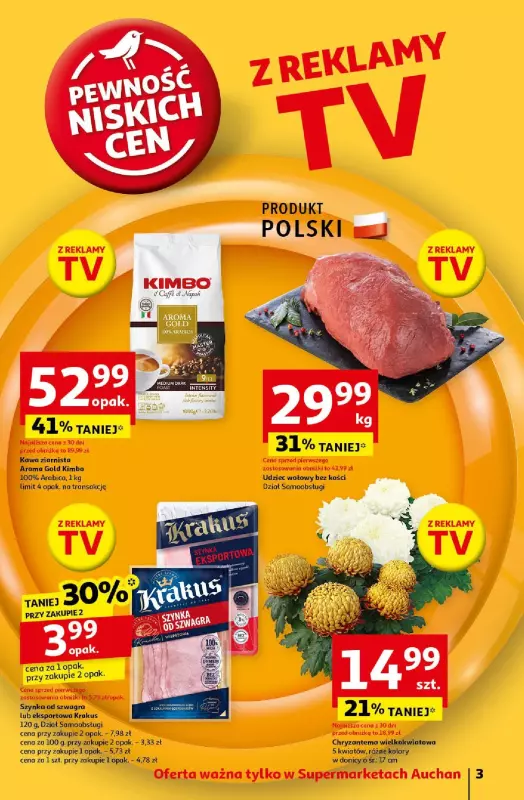 Auchan - gazetka promocyjna Gazetka Pewność Niskich Cen Supermarket Auchan  do środy 30.10 - strona 3