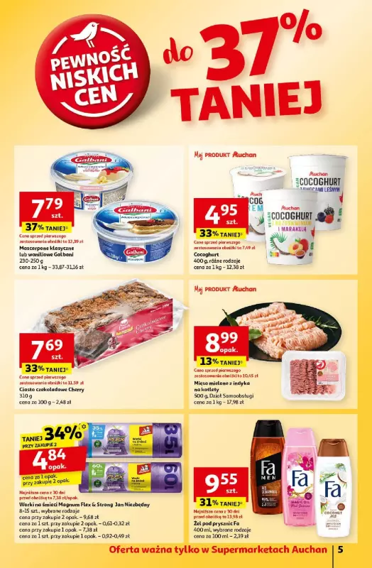 Auchan - gazetka promocyjna Gazetka Pewność Niskich Cen Supermarket Auchan  do środy 30.10 - strona 5