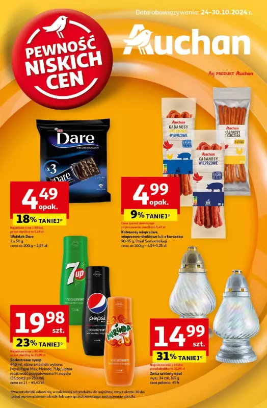 Auchan - gazetka promocyjna Gazetka Pewność Niskich Cen Hipermarket Auchan od czwartku 24.10 do środy 30.10