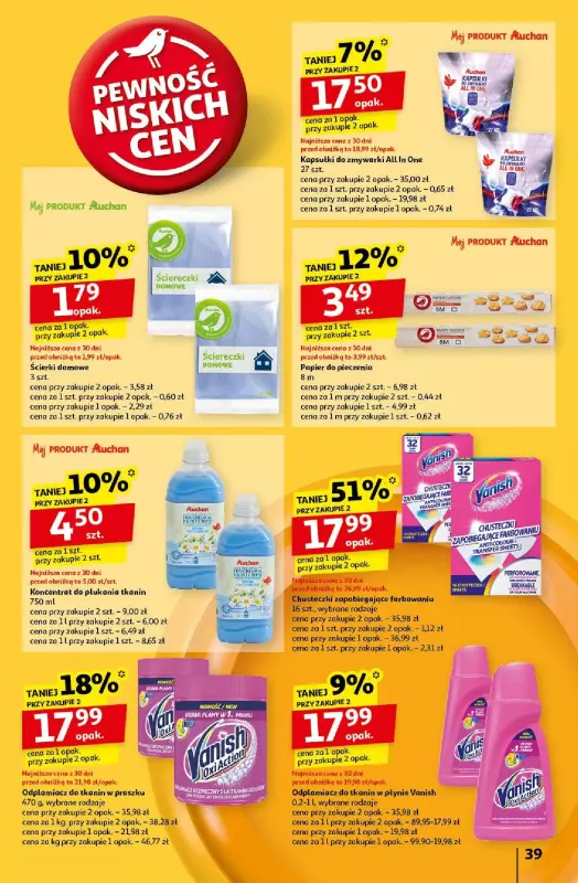 Auchan - gazetka promocyjna Gazetka Pewność Niskich Cen Hipermarket Auchan  do środy 30.10 - strona 41