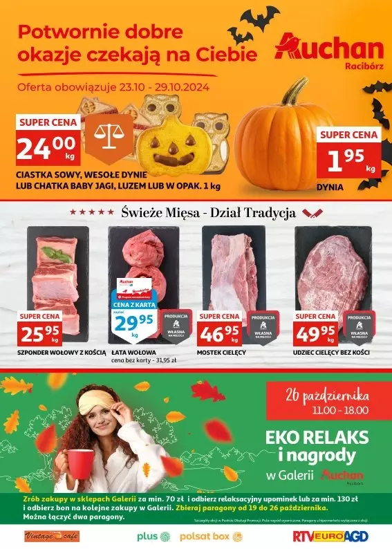 Auchan - gazetka promocyjna Gazetka Racibórz od środy 23.10 do wtorku 29.10