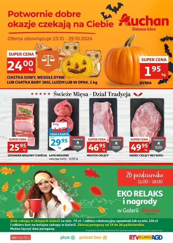 Auchan - gazetka promocyjna Gazetka Zielona Góra Potwornie dobre okazje od środy 23.10 do wtorku 29.10