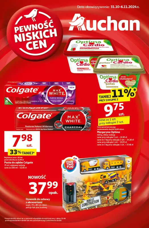 Auchan - gazetka promocyjna Gazetka Pewność Niskich Cen Hipermarket Auchan od czwartku 31.10 do środy 06.11