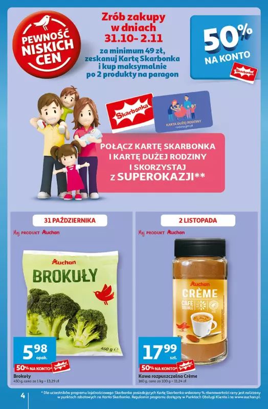 Auchan - gazetka promocyjna Gazetka Pewność Niskich Cen Hipermarket Auchan  do środy 06.11 - strona 4