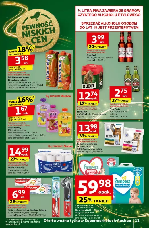 Auchan - gazetka promocyjna Gazetka Pewność Niskich Cen Supermarket Auchan  do środy 20.11 - strona 13