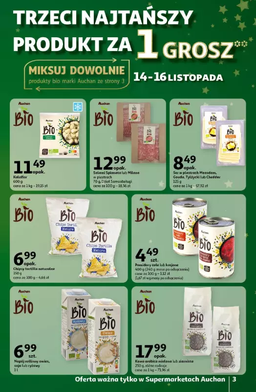 Auchan - gazetka promocyjna Gazetka Pewność Niskich Cen Supermarket Auchan  do środy 20.11 - strona 3