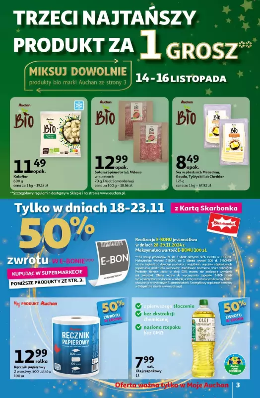 Auchan - gazetka promocyjna Gazetka Pewność Niskich Cen Moje Auchan  do środy 20.11 - strona 3