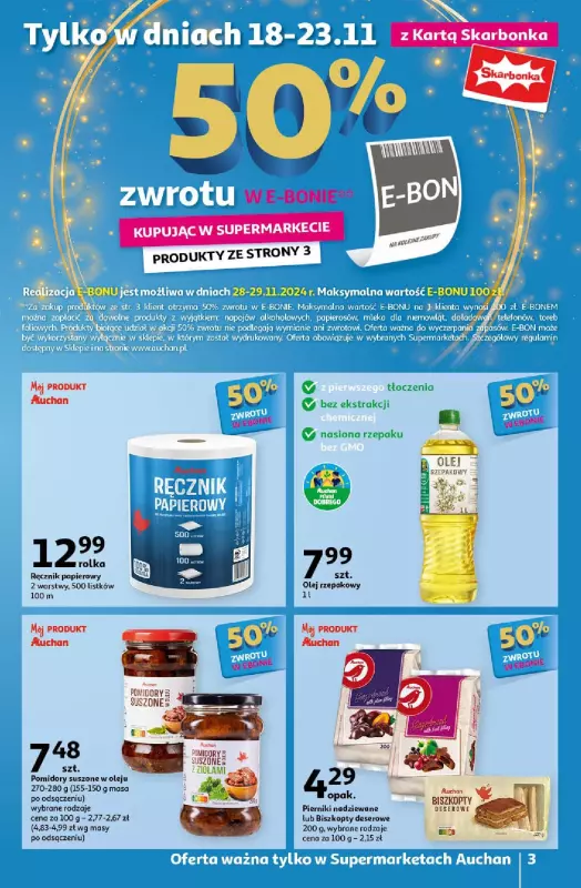 Auchan - gazetka promocyjna Pewność Niskich Cen Supermarket  do środy 27.11 - strona 3